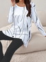 Women's Abstract Polka Dot Print Casual Long Sleeve T-Shirt and Leggings 2-Piece Set