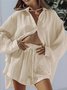 Women's Split Joint Plain Daily Going Out Two-Piece Set Sky Blue Street Spring/Fall Top With Pants Matching Set