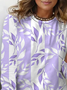 Women's Floral Print Casual Long Sleeve Crew Neck T-Shirt
