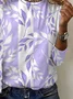 Women's Floral Print Casual Long Sleeve Crew Neck T-Shirt