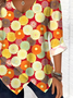 Printed Commuter V-Neck Long Sleeve Chrysanthemum Floral T-Shirt