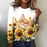 Casual Regular Fit Cotton Plaid T-Shirt