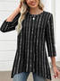 Crew Neck Casual Striped Regular Fit T-Shirt