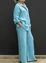 Women's Adjustable Strap Plain Daily Going Out Two-Piece Set Green Casual Spring/Fall Top With Pants Matching Set