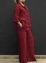 Women's Adjustable Strap Plain Daily Going Out Two-Piece Set Green Casual Spring/Fall Top With Pants Matching Set
