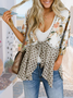 New Casual Sunscreen Beach Print Splicing Lace-up V-neck Chiffon Cardigan