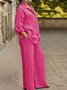 Women's Adjustable Strap Plain Daily Going Out Two-Piece Set Green Casual Spring/Fall Top With Pants Matching Set