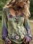 Casual Regular Fit Floral Cotton T-Shirt