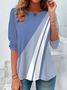 Women's Abstract Printed Casual Crew Neck Tunic T-Shirt