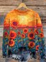 Casual Animal Crew Neck Sweater