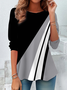 Women's Abstract Printed Casual Crew Neck Tunic T-Shirt