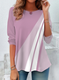 Women's Abstract Printed Casual Crew Neck Tunic T-Shirt