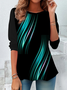 Women's Abstract Printed Casual Crew Neck Tunic T-Shirt