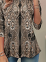 Women's Long Sleeve T-shirt Spring/Fall Brown Abstract Printing Jersey Crew Neck Daily Going Out Casual Top
