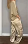 Women's Pocket Stitching Plain Daily Going Out Two-Piece Set Khaki Casual Summer Top With Pants Matching Set