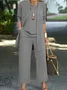 Women's Split Joint Plain Commuting Going Out Matching Outfit Caramel Street Spring/Fall Multi-Piece Set Matching Set