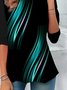 Women's Abstract Printed Casual Crew Neck Tunic T-Shirt