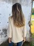 Women's Three Quarter Sleeve T-shirt Spring/Fall Black Plain Jacquard Crew Neck Daily Going Out Casual Top