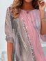 Women's Abstract Printed Casual Crew Neck Tunic T-Shirt
