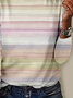 Women's Long Sleeve T-shirt Spring/Fall As Picture Striped Printing Jersey Crew Neck Daily Going Out Casual Top