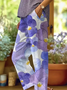 Women's  H-Line Baggy Pants Daily Going Out Pants Blue Purple Casual Printing Floral Spring/Fall Pants