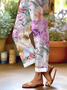 Women's  H-Line Baggy Pants Daily Going Out Pants Purple Casual Printing Floral Spring/Fall Pants
