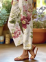 Women's  H-Line Baggy Pants Daily Going Out Pants Apricot Casual Printing Floral Spring/Fall Pants