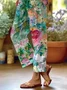 Women's  H-Line Baggy Pants Daily Going Out Pants Green Casual Printing Floral Spring/Fall Pants