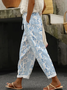 Women's  H-Line Baggy Pants Daily Going Out Pants Blue Casual Printing Floral Spring/Fall Pants