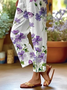 Women's  H-Line Baggy Pants Daily Going Out Pants White Casual Printing Floral Spring/Fall Pants