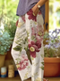 Women's  H-Line Baggy Pants Daily Going Out Pants Apricot Casual Printing Floral Spring/Fall Pants