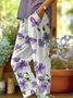 Women's  H-Line Baggy Pants Daily Going Out Pants White Casual Printing Floral Spring/Fall Pants