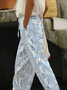 Women's  H-Line Baggy Pants Daily Going Out Pants Blue Casual Printing Floral Spring/Fall Pants