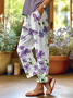 Women's  H-Line Baggy Pants Daily Going Out Pants White Casual Printing Floral Spring/Fall Pants