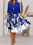 Women's Printing Floral Daily Going Out Two-Piece Set Light Blue Casual Summer Coat With Skirt Matching Set