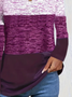 Women's Long Sleeve T-shirt Spring/Fall Purple Multicolor Block Printing Jersey Crew Neck Daily Going Out Casual Top