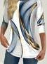 Women's Long Sleeve T-shirt Spring/Fall White Abstract Printing Jersey Crew Neck Daily Going Out Casual Top