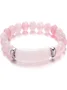 New Natural Stone 8mm Amethyst Rose Quartz Crushed Stone Butterfly Two-piece Bracelet