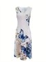 Women's Printing Floral Daily Going Out Two-Piece Set Light Blue Casual Summer Coat With Skirt Matching Set