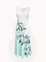 Women's Printing Floral Daily Going Out Two-Piece Set Light Blue Casual Summer Coat With Skirt Matching Set