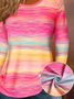 Women's Long Sleeve T-shirt Spring/Fall Pink Abstract Printing Jersey Crew Neck Daily Going Out Casual Top