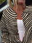 Retro Hand Drawn Line Pattern Print Buttoned Cardigan Sweater