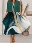 Women's Printing Floral Daily Going Out Two-Piece Set Light Blue Casual Summer Coat With Skirt Matching Set