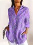 V Neck Casual Geometric Shirt
