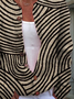 Retro Hand Drawn Line Pattern Print Buttoned Cardigan Sweater