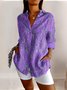 V Neck Casual Geometric Shirt