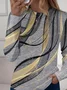 Crew Neck Casual Color Block T-Shirt