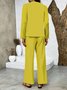 Square Neck Street Plain Loose Two-Piece Set