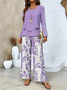 Street Square Neck Loose Geometric Two-Piece Set