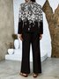 Loose Gradient Pattern Street Square Neck Two-Piece Set